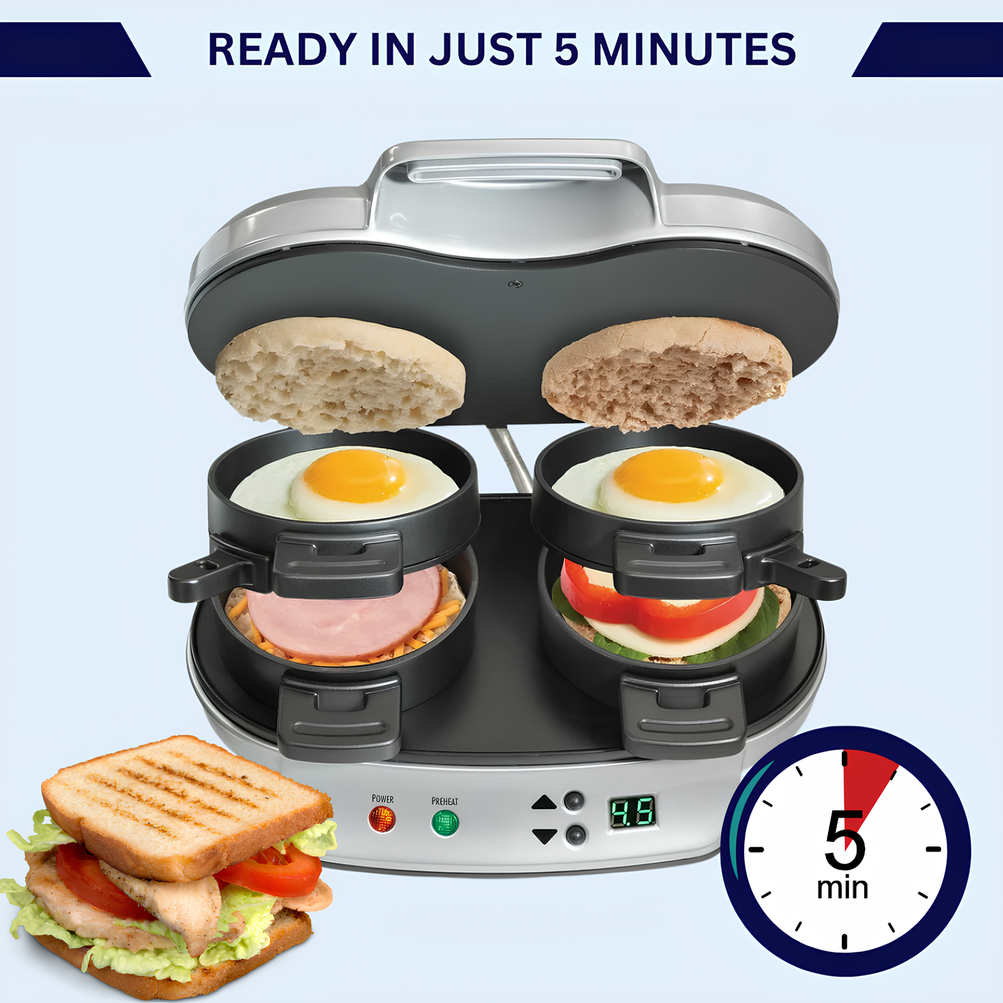 INNOVYBE™ Dual Breakfast Sandwich Maker